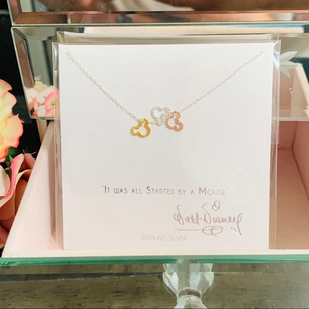 Disney Parks TRI Colored Mickey Icon Necklace